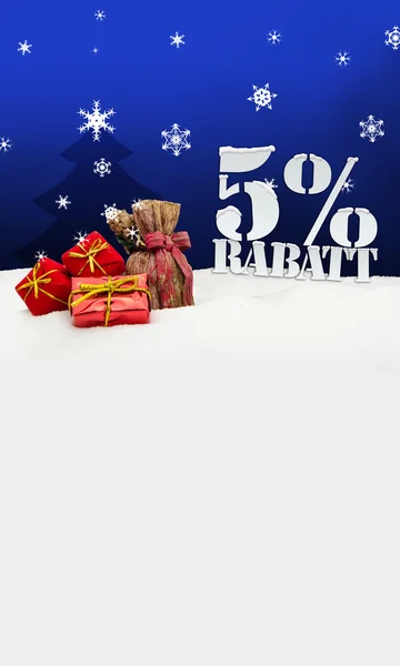 5 percent Rabatt discount christmas — Stock Photo, Image