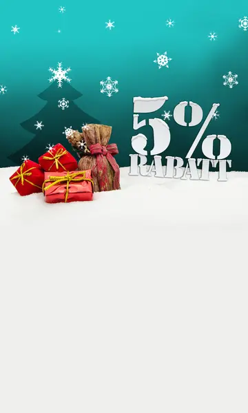5 százalék a Rabatt karácsonyi kedvezmény. — Stock Fotó