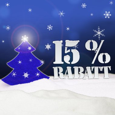 Noel ağacı yüzde 15'i Rabatt indirim