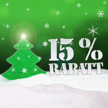 Noel ağacı yüzde 15'i Rabatt indirim