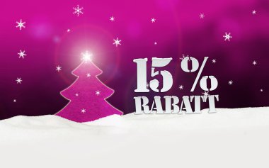 Noel ağacı yüzde 15'i Rabatt indirim