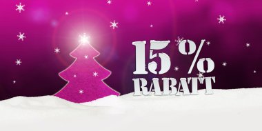Noel ağacı yüzde 15'i Rabatt indirim