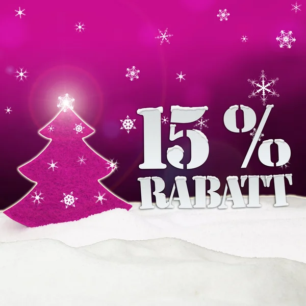 Weihnachtsbaum 15 Prozent Rabatt — Stockfoto
