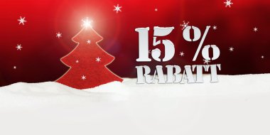 Noel ağacı yüzde 15'i Rabatt indirim