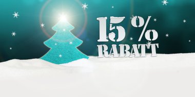 Noel ağacı yüzde 15'i Rabatt indirim