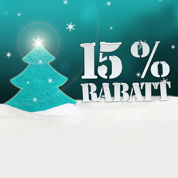 Christmas Tree 15 percent  Rabatt discount — Stock Photo, Image