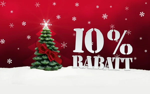 Christmas Tree 10 percent  Rabatt discount — Stock Photo, Image