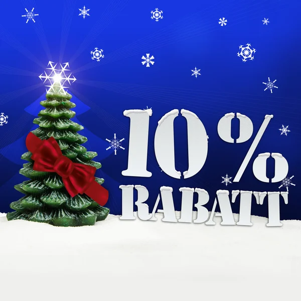 Christmas Tree 10 percent  Rabatt discount — Stock Photo, Image