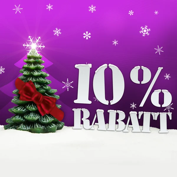 Christmas Tree 10 percent  Rabatt discount — Stock Photo, Image