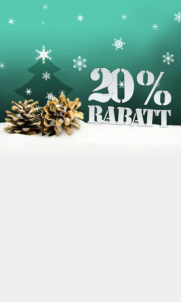 Christmas Snow Pinecone 20% Rabatt Discount — стоковое фото