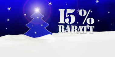 Noel ağacı yüzde 15'i Rabatt indirim