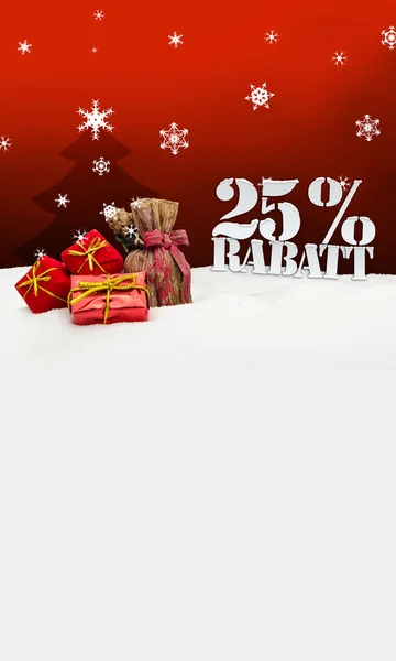 Karácsonyi ajándék 25 százalékos kedvezmény Rabatt — Stock Fotó