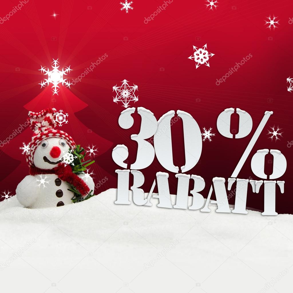 Christmas snowman 30 percent Rabatt Discount
