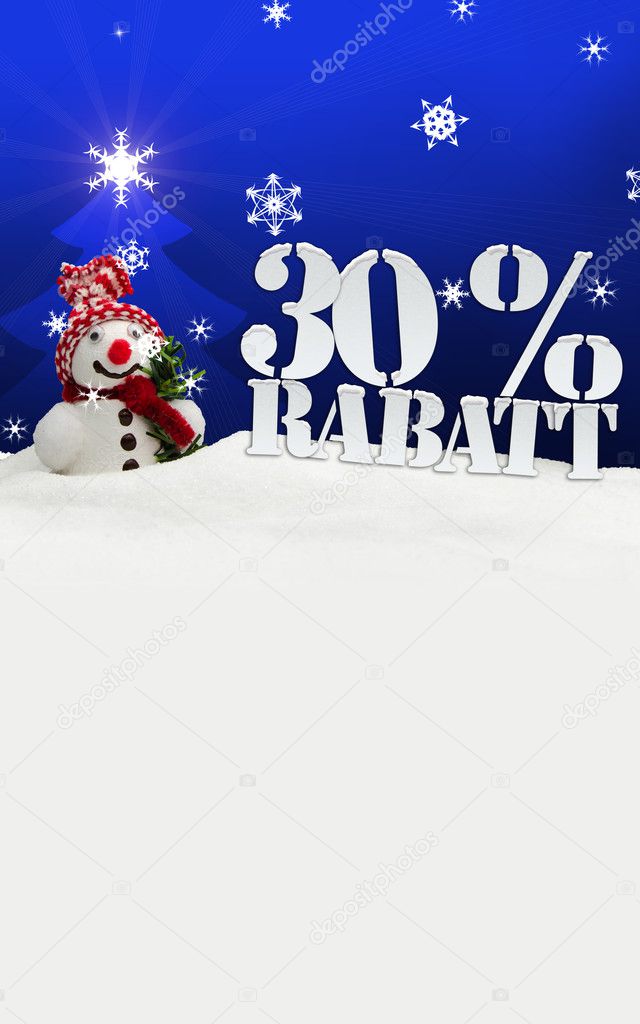 Christmas snowman 30 percent Rabatt Discount