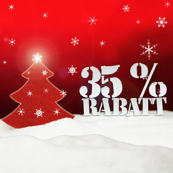 Christmas Tree 35 percent Rabatt Discount — Stock Photo, Image