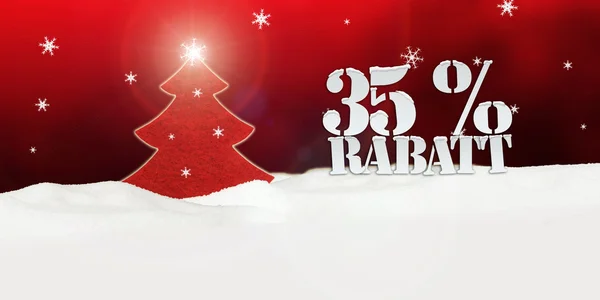 Christmas Tree 35 percent Rabatt Discount — Stock Photo, Image