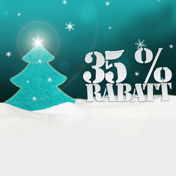 Christmas Tree 35 percent Rabatt Discount — Stock Photo, Image