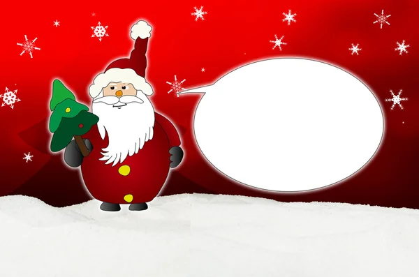 Funny and friendly  Santa Claus Comic balloon — Stock Photo, Image