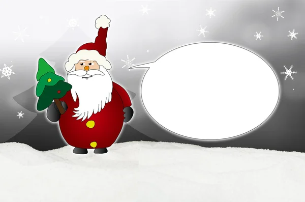 Funny and friendly  Santa Claus Comic balloon — Stock Photo, Image