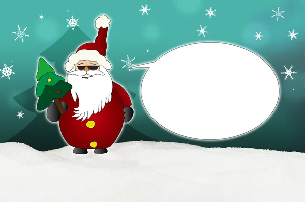 Coole Weihnachtsmann Comic mit Sonnenbrille Ballon — Stockfoto
