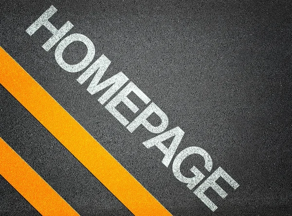 Homepage Text Writing Road Asphalt — Stock Photo, Image