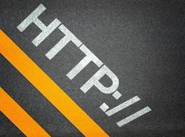 Http sítě Internet Web on-line Text zápisu silničního asfaltu — Stock fotografie