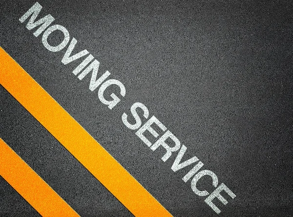 Moving Service Text Writing Road Asphalt — Stock Photo, Image