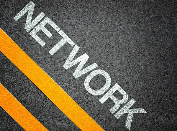 Network Text Writing Road Asphalt — Stock Photo, Image