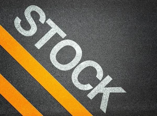 Stock Texto Escrita Estrada Asfalto — Fotografia de Stock