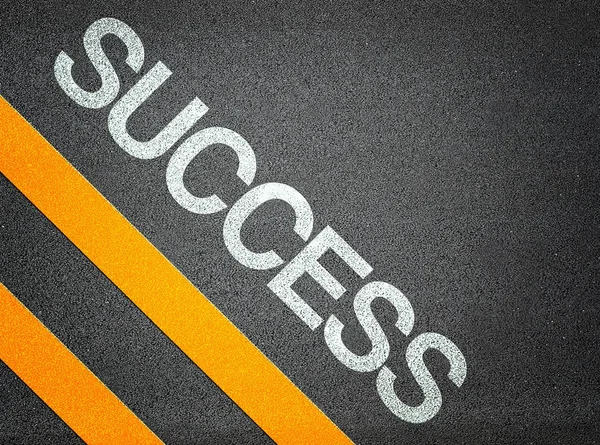 Success Text Writing Road Asphalt — Stock Photo, Image