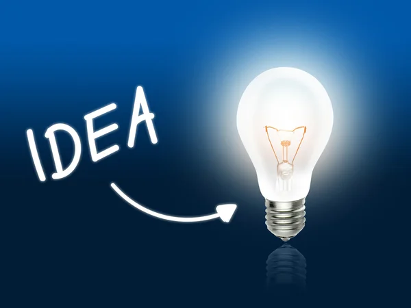 Idea Bulb Lamp Energy Light blue — Stock Photo, Image