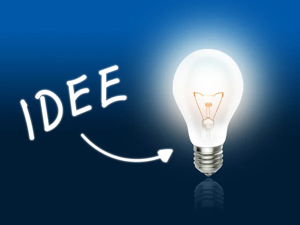 Idee Bulb Lamp Energy Light blue — Stock Photo, Image