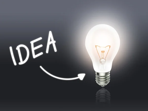 Ideia lâmpada lâmpada de energia cinza claro — Fotografia de Stock