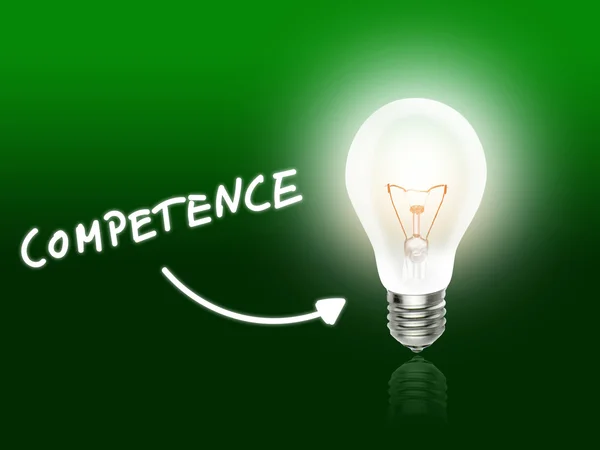 Competence Bulb Lamp Energy Light green — Stock Photo, Image