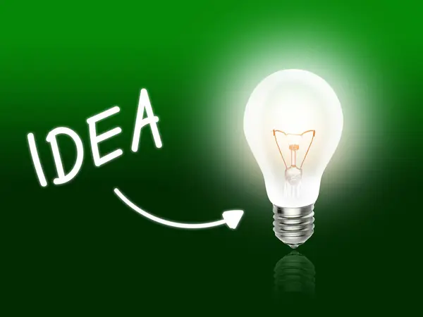 Idea Bulb Lamp Energy Light green — Stock Photo, Image