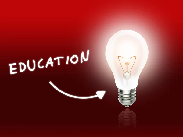 教育エネルギー電球ランプ赤 — ストック写真