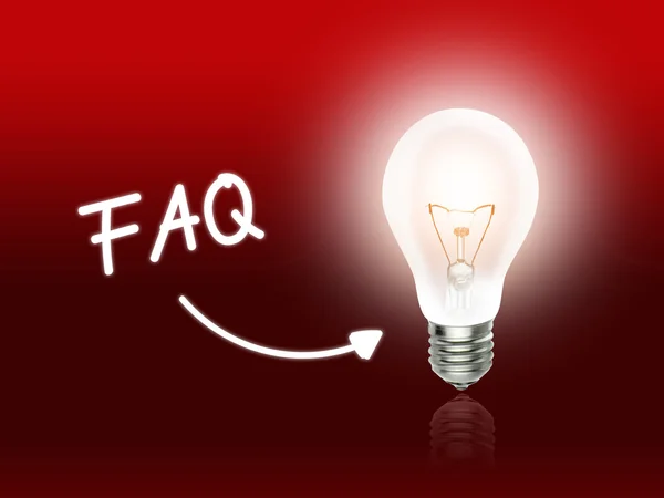 Faq Birne Lampe Energie Licht rot — Stockfoto