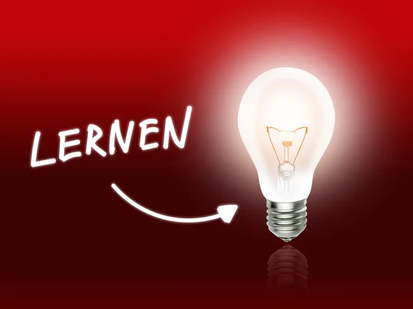 Lernen Bulb Lamp Energy Light red — Stock Photo, Image