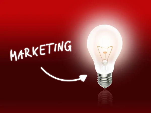 Lampadina di marketing Energy Light rosso — Foto Stock