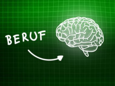 Beruf beyin arka plan bilgi bilim blackboard yeşil