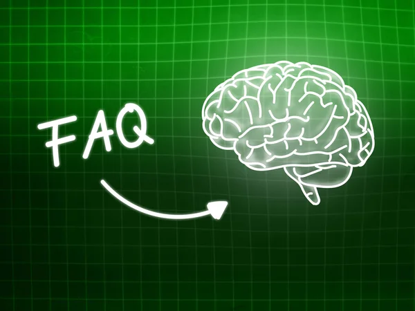 FAQ brain background knowledge science blackboard green — 图库照片