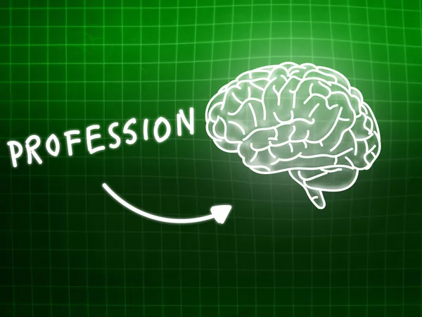 Profession brain background knowledge science blackboard green — Stock Photo, Image