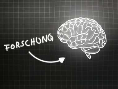 Forschung beyin arka plan bilgi bilim blackboard gri