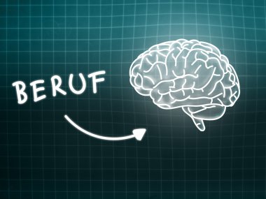 Beruf beyin arka plan bilgi bilim blackboard turkuaz