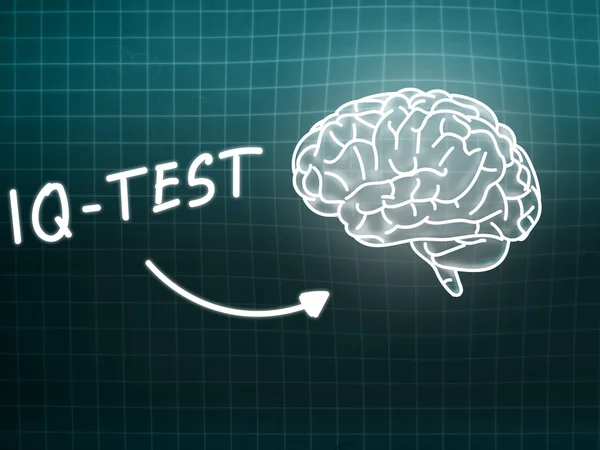 IQ Test cervello conoscenza di base scienza lavagna turchese — Foto Stock