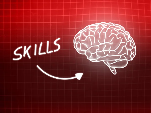 Enerji beyin arka plan bilgi bilim blackboard kırmızı — Stok fotoğraf