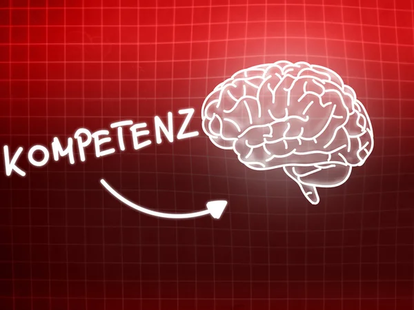 Kompetenz εγκεφάλου υπόβαθρο γνώσεων επιστήμη μαυροπίνακα κόκκινο — Φωτογραφία Αρχείου