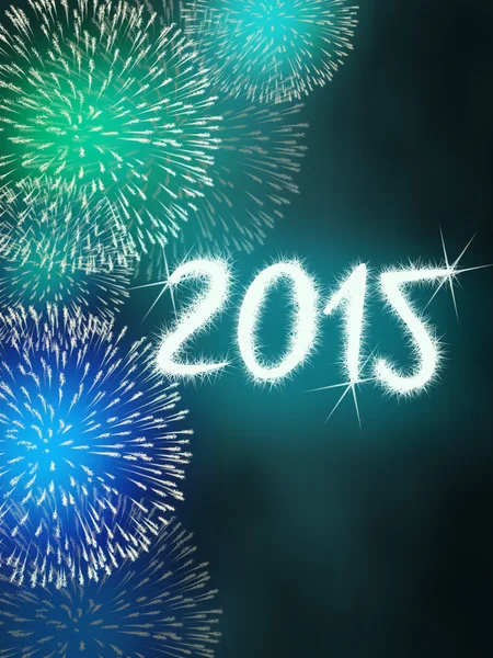Ohňostroj 2015 šťastný nový rok — Stock fotografie