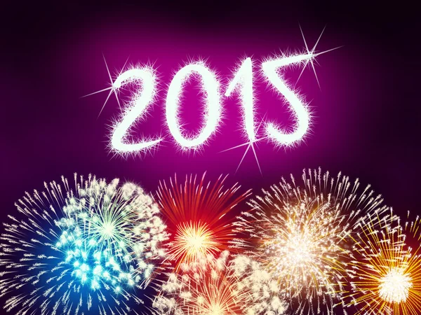 Firework 2015 happy new year — Stock Photo, Image