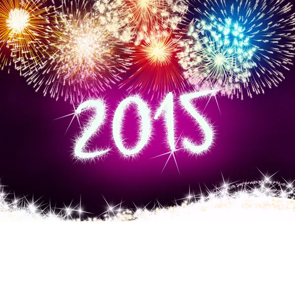Fuegos artificiales 2015 feliz año nuevo — Foto de Stock